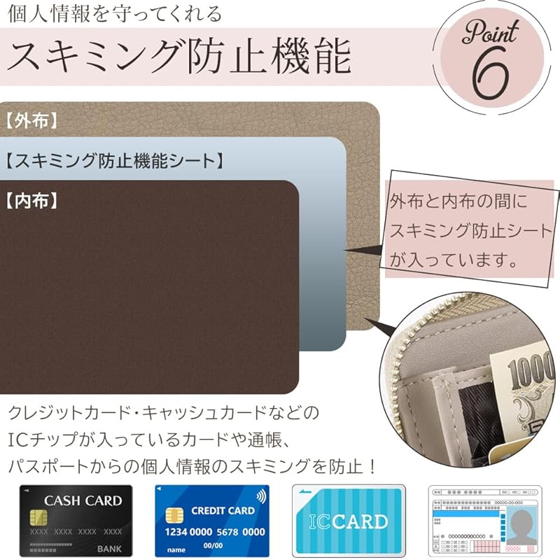 [A-Zoo] Münze durch lange Brieftasche runde Reißverschluss Brieftasche Damen Leder matte Farbe verstehen Skimming Prävention große Kapazität Blasebalg Rindsleder