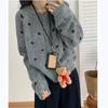 YYFS Damenmode Lässig Herbst Winter Polka Dot Print Langarm O-Ausschnitt Pullover