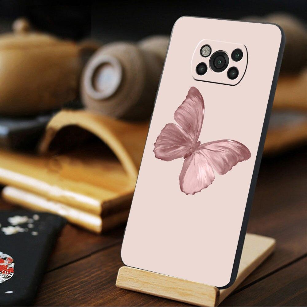 Phone Funda Cellphone TPU For Xiaomi POCO 9T 11T F4 GT MI 11 Lite X3 NFC M4 Pro 5G F3 M3 10T X4 Gold Pink Rose Glitter Hearts