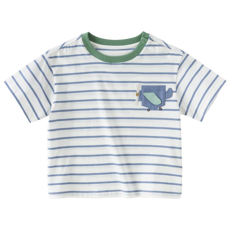 DAVE&BELLA Boys Striped Quick-Dry T-Shirt 130cm