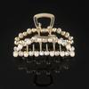 Women Girls Pearls Solid Beads Hair Claws Elegant Metal  Barrettes Headwear Hairpins Horsetail Hair Clips Hair Crab Accessories