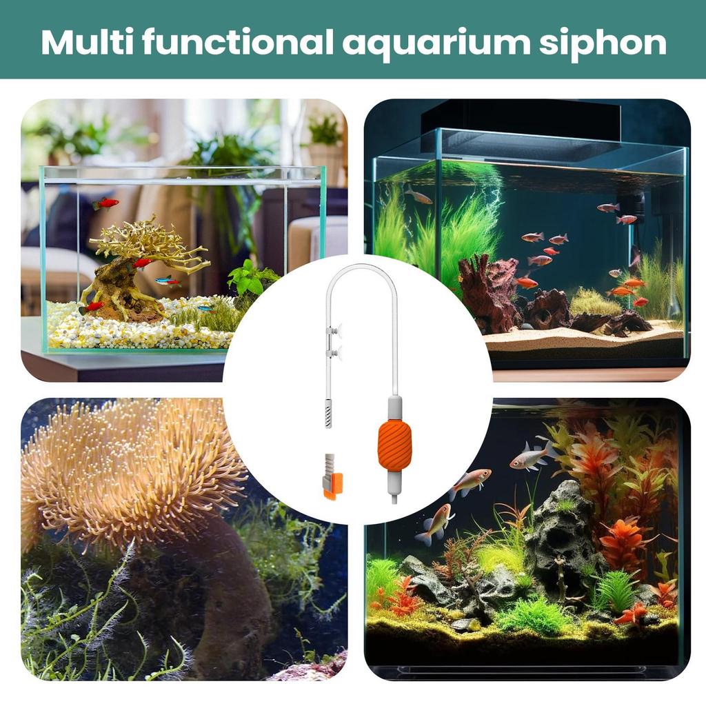Siphon For Fish Tank Water Changer Gravel Cleaner Aquarium Cleaner Vacuum For Fish Tank Maintenance Aquatic Environment Pet Care