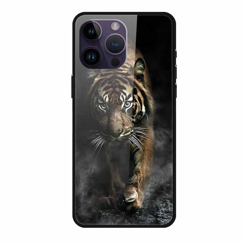 Glass Back Cover For iphone 16 Pro Max Phone Case 16Pro Max Hard Tempered Glass Case For iphone 15 Pro Max Case Soft TPU Bumper