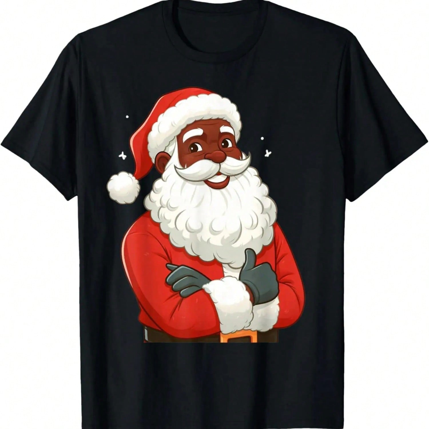 Merry Christmas African Santa Hat Xmas Pajamas T-Shirt S