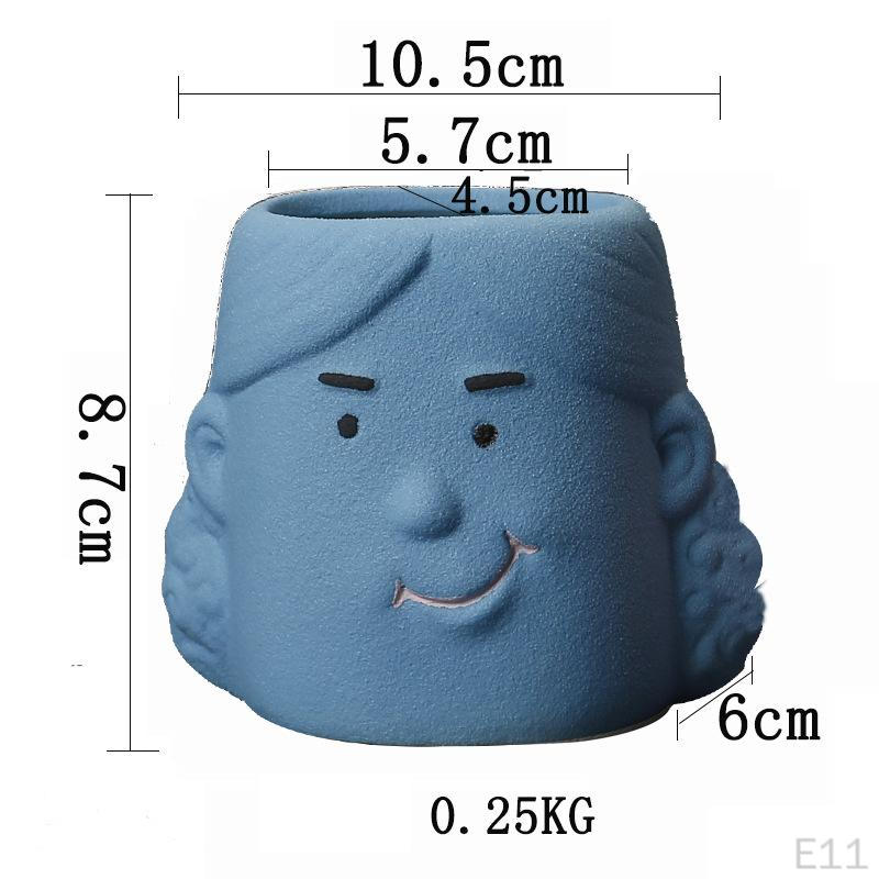 Ceramic Flower Pot Funny Cartoon Planter Artwork Modern Cute Plant Flowerpot for Balcony
