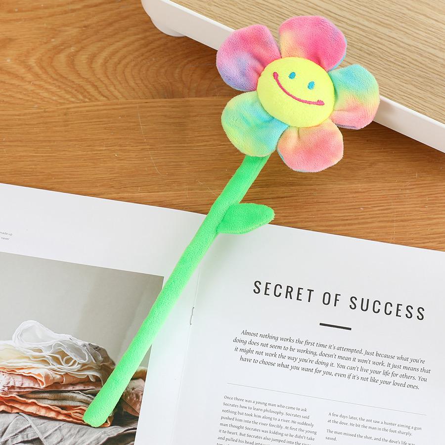 Creative smiley face sun flower plush toy rose fabric bouquet curtain flower buckle flower shooting prop decoration