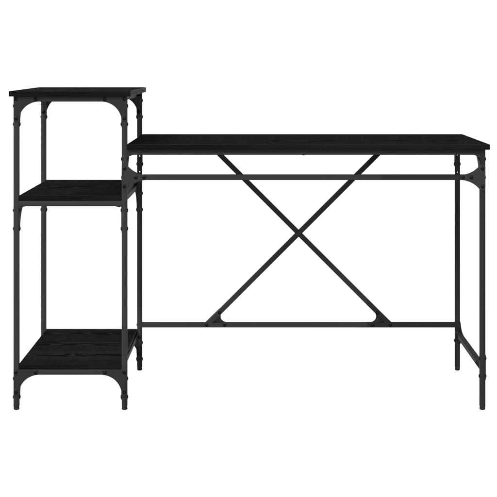 Desk Black Oak Effect 135 x 50 x 90 cm