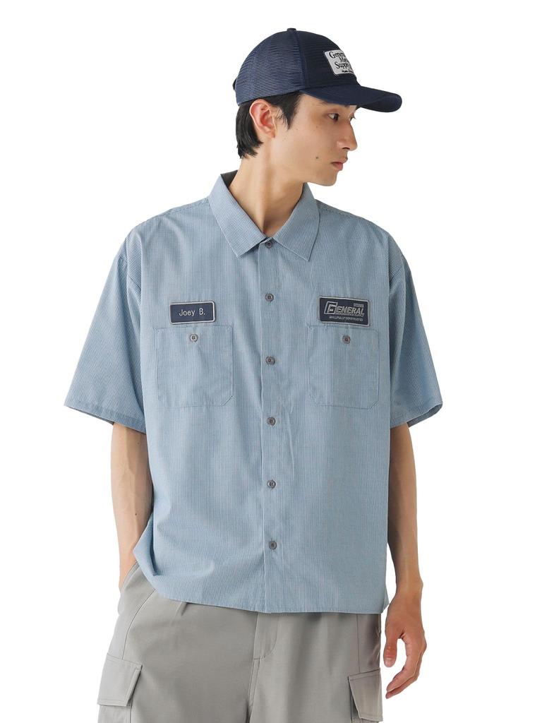 Beams Heart Men's GMS Mini Check Work Shirt, Blue, Size M, 42010069639