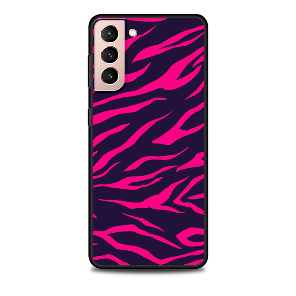 Zebra Stripe Print Case for Samsung Galaxy S22 Ultra Phone Cover S21 S20 FE S10 S9 S8 Plus S10e S7 Edge Black Soft Silicone