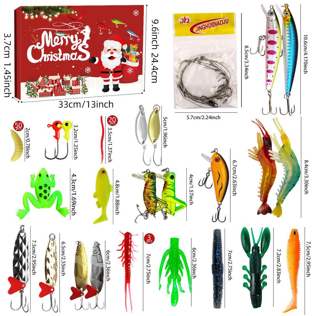 Creative Christmas Fishing Lure Set: Freshwater Trout, Bass & Salmon Hard Baits with Hooks