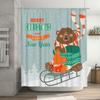TU Christmas Deer Shower Curtain Winter Holiday Forest Animals Bathroom Decor Festive Home Xmas Pattern Waterproof Fabric