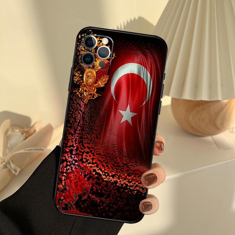 Custodia per Telefono con Bandiera Turca Turchia Per iPhone 16 14 13 12 11 15 17 Pro Max 13 mini 15 16 Plus 16e 17 Air Cover Funda