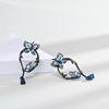 Three Butterflies Epoxy Black Gold Ring Creative Detachable Butterfly Stud Earrings Set For Women