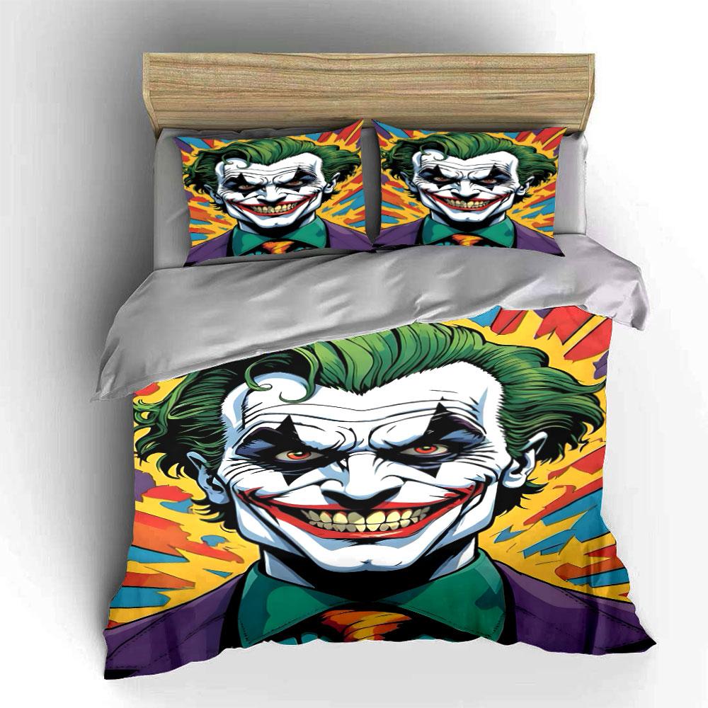 Smiling clown face pattern. Bedding sets Duvet cover sets Duvet covers Pillowcases(1*Duvet Cover 2*Pillowcases without duvet insert)