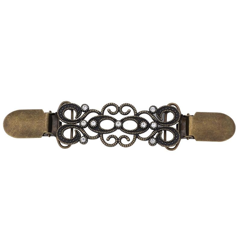 Clip de col en alliage pour femmes, boucle d'écharpe rétro, Cardigan, broche en diamant, Clip de pull Anti-exposition