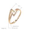 Minimalist Style  Rose Gold Ring Natural Zircon Geometric Lightning Ring For Women Fashion Jewelry  New