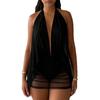 Spring New Women's Clothing, Europe, America, Fashionable and Sexy Mesh Neck Halter Dress