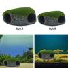 Aquarium Hideaway Cave Artificial Moss Resin Betta House Fish Tank Decoration Breeding Shelter for Mini Aquarium and Small Fish