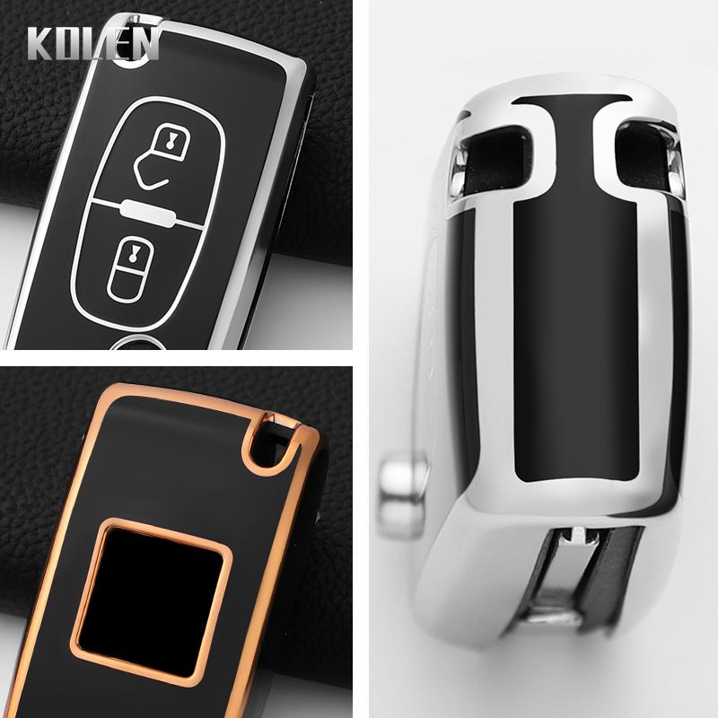 Funda Protectora de Moda para Llave Inteligente de Coche para Peugeot 107 207 307 308 407 607 3008 5008 Citroen Xsara Picasso C5 C6 C8 Llavero Protector