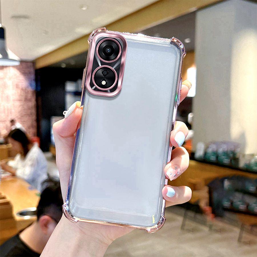 Airbag Shookproof Lens Case For Realme C85 15T 16 C71 C61 C63 OPPO A6X A98 5G A79 A38 A18 A53 A96 A5 A6 A16 Reno 13 14 15 15F Plating Silicone Cover