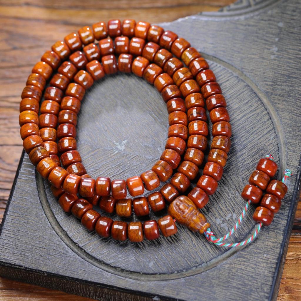 Tibetan Ethnic Weathered Yak Bone 108-Bead Necklace
