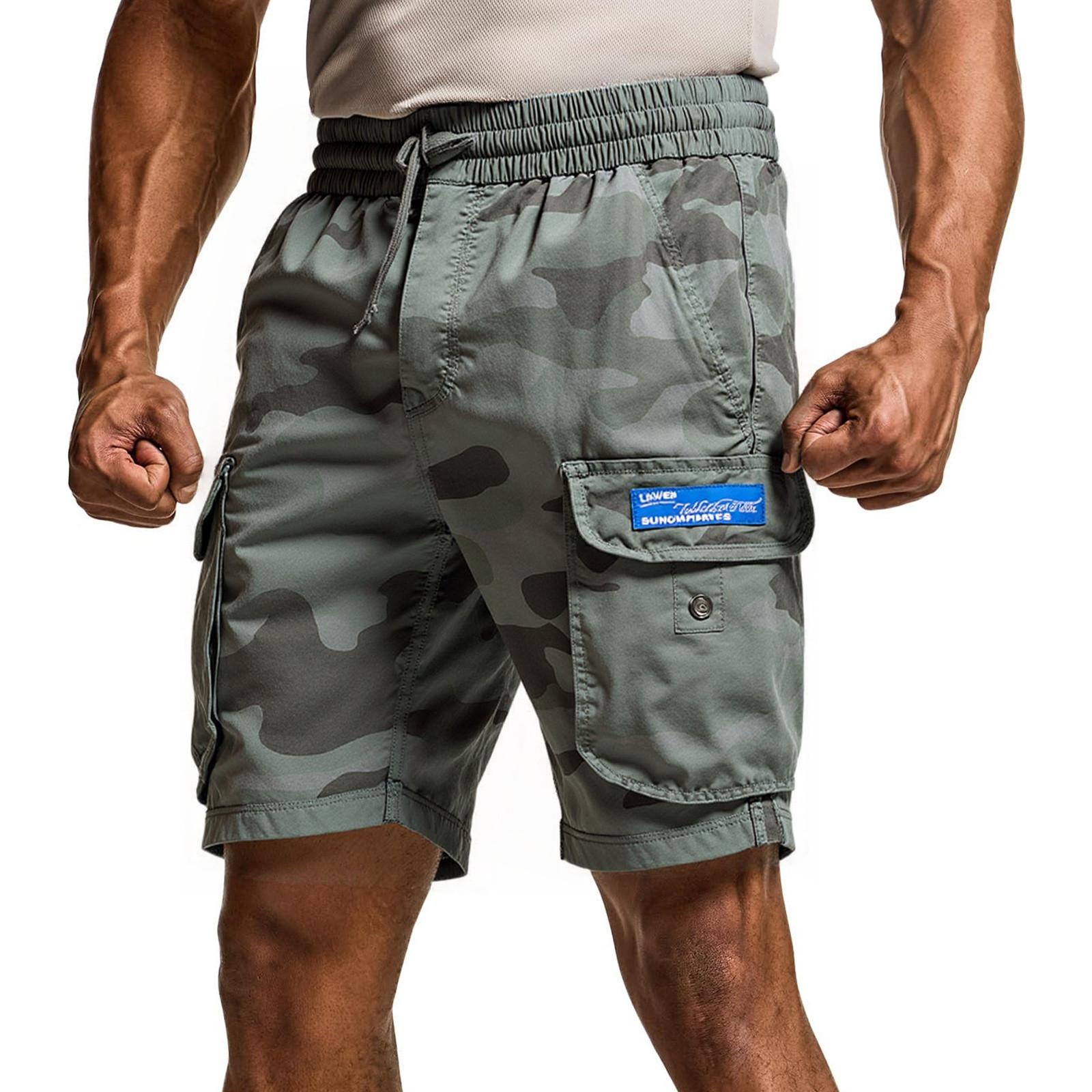 

Men s Solid Color Work Pants, Cotton Five Quarter Pants, Retro Washed Multi Pocket Straight Leg Work Pants M