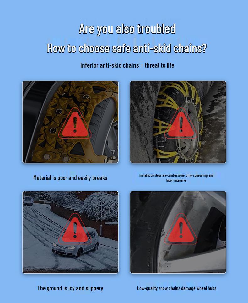 Universal Thickened Anti-Skid Ice-Breaking Tire Chains for Sedans & SUVs