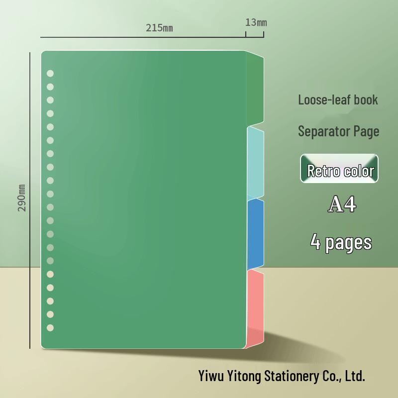 A4/A6 Durable Plastic Binder Dividers: Clear, Tear-Resistant, Ideal for Students & Office Use