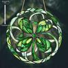 Celtic Knot Stained Glass Suncatcher, Green Leaf Design, Nurseries, Vintage Home Decor Wall for Bar Kitchen, Restaurant Shop Wall Decor, Classic Styl