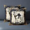 1 Pieces Exquisite Horse Pattern Decorative Throw Pillows Polyester Pillowcase, Sofa Decorative Cushion Cov Headboard Pillow