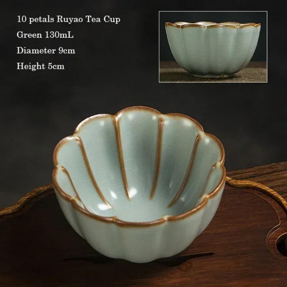 Ru Kiln Kung Fu Tea Cup, Master Cup, Single Cup, Gracked Glaze Cups, Ru-Porcelain Tea Bowl, Ceramic Large 100ml