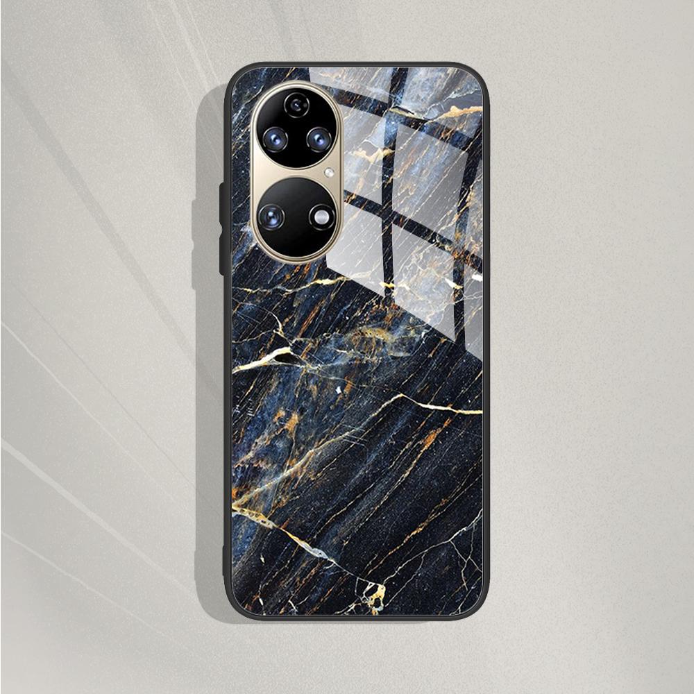 Pro Huawei P50 Pro Pouzdro P50E P 50 Luxusní tvrzené sklo Kryt telefonu Pro Huawei P50 Zadní kryt Módní ochranné TPU Coque P50Pro