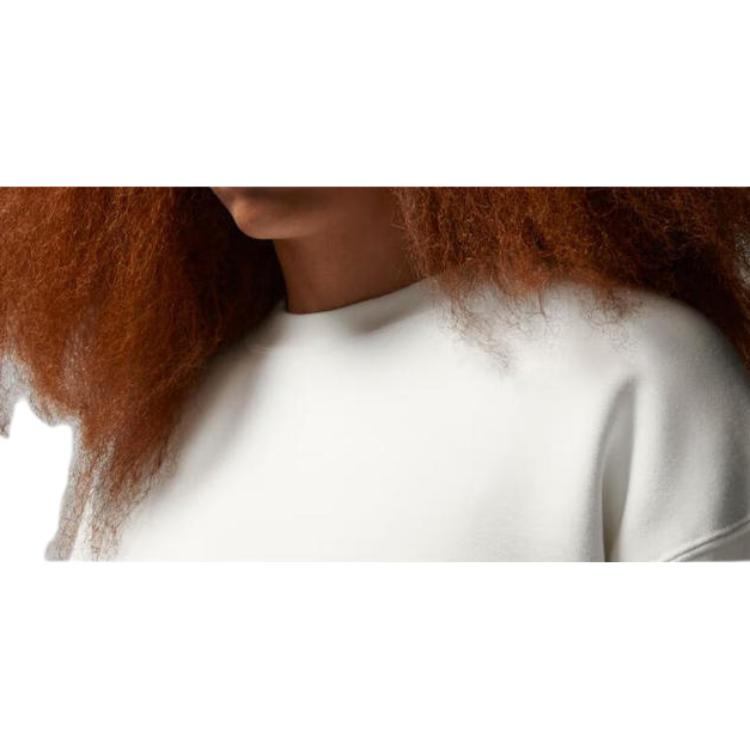 Jordan Logo Crew Neck Pullover Sweatshirt Women Tops White FB5117-133
