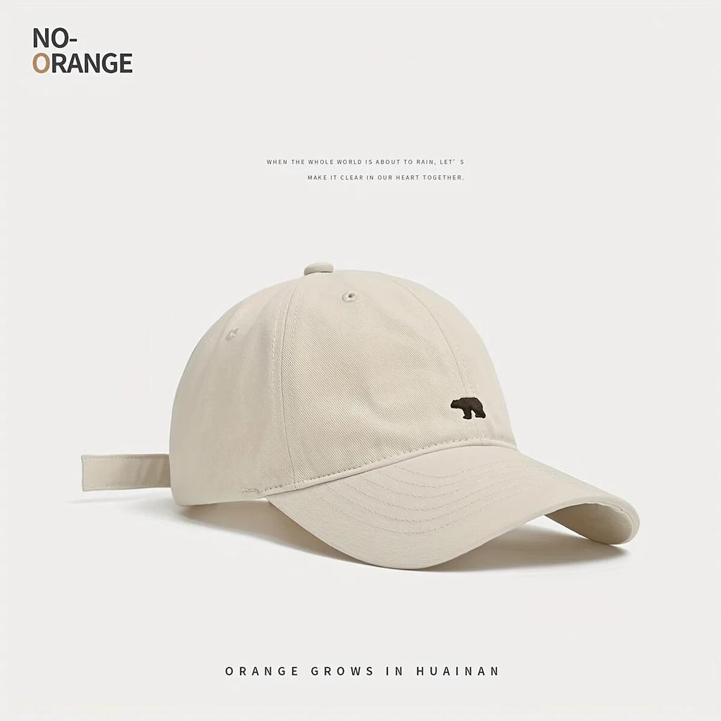 Casquette de baseball brodée ours élégante Protection solaire Respirante Réglable Chapeau décontracté idéal Homme Femme Unisexe Casquette de baseball