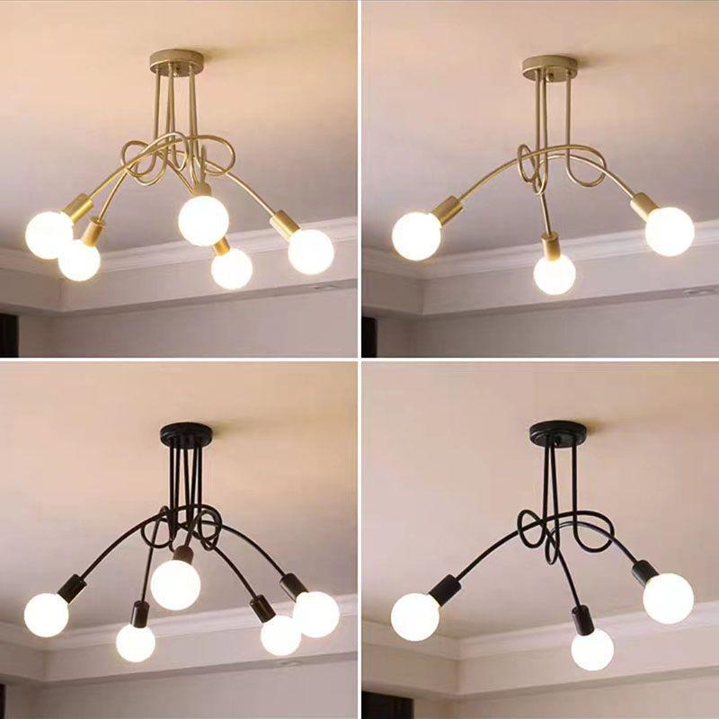 

Modern American Ceiling Lamp: Stylish Lighting for Living Room, Dining Room, or Bedroom 3 Heads Black