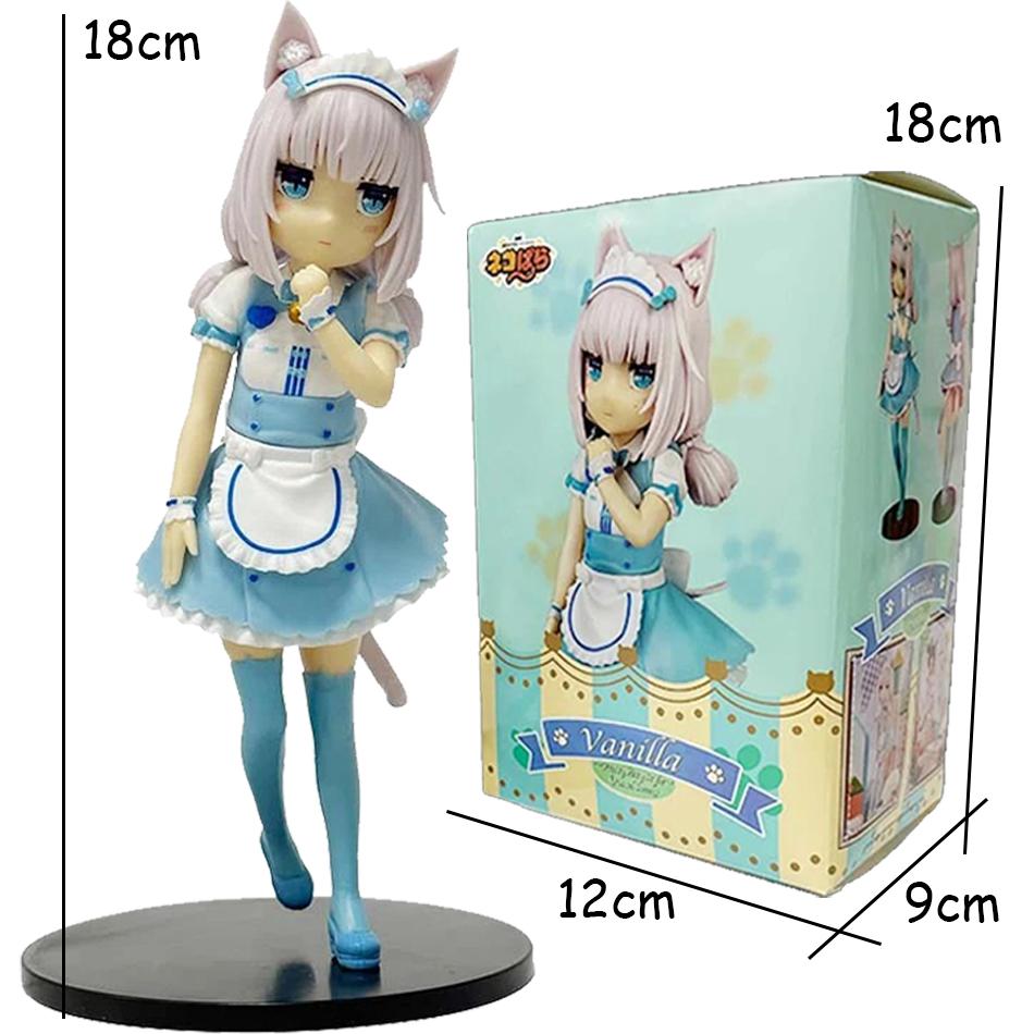 18cm NEKOPARA Anime Figure Kawaii Girl Chocola Action Figure Cute Maid Vanilla Figurine PVC Collection Model Doll Toys Gifts