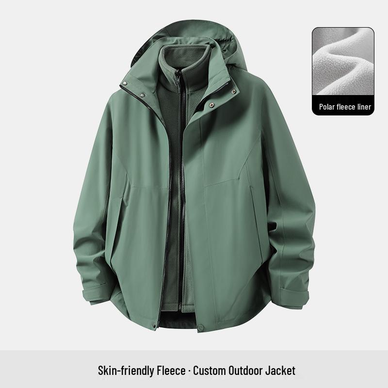 Custom 3-in-1 Down Jacket with Logo for Autumn/Winter – Thick Employee Uniform Outerwear