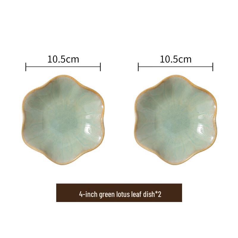 Xidian Ceramic Lotus Leaf Snack & Dinner Plate