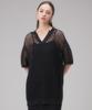 ROHEE APPAREL Mesh Knit Top+Strap Top Set / Black
