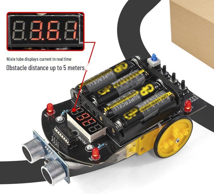 51 Mikrocontroller Smart Car DIY Kit: Ultraschall Hindernisvermeidung & Automatische Entfernungsmessung Roboter