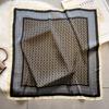 SpringSummer Letter D Print Neckerchief Fashion 70*70Cm Green Square Scarf Women’S Breathable Imitation Silk Bandannas