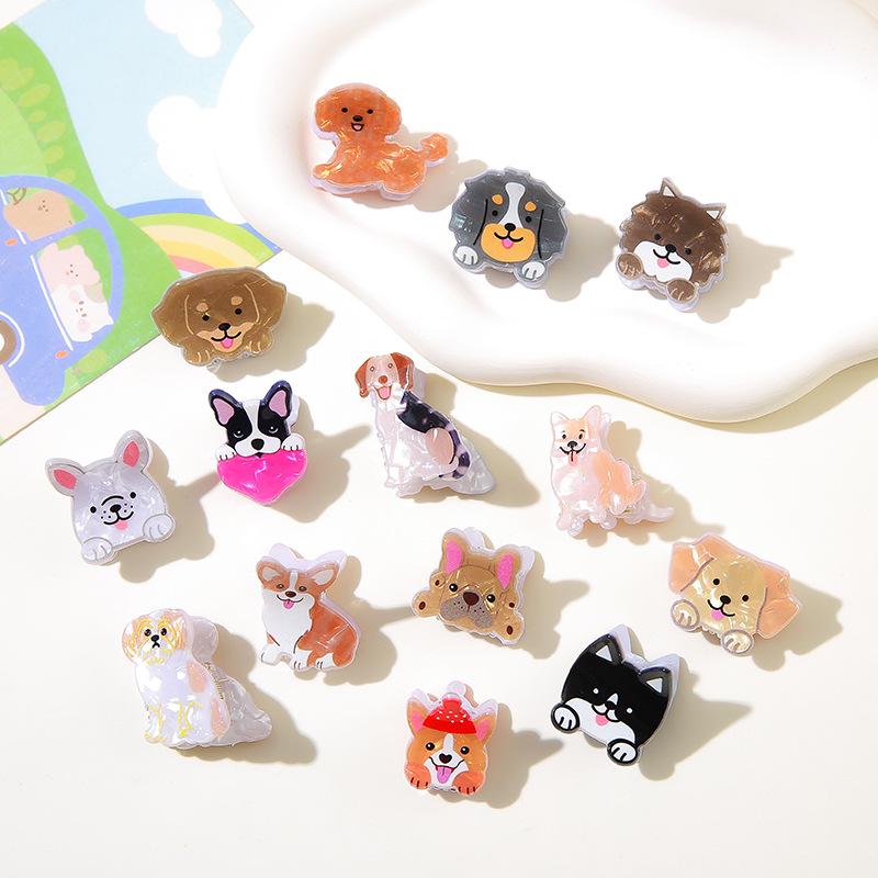 Niedliche Ozeantier Acetat Krallenklemme: Muschel, Delfin, Seestern, Welpen-Design