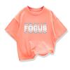 Summer Kids Cotton High Quality Casual Sports Loose Oversized Funny Focus Print Round Neck Short Sleeved Tshirt Boys Girls Tops