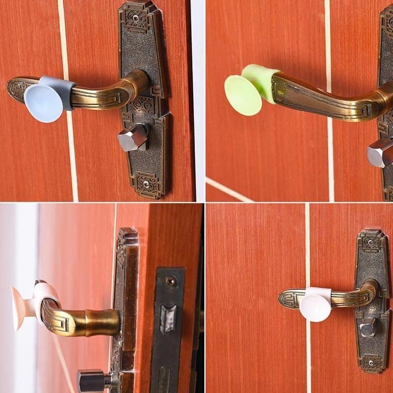 2Pcs Door Handle Knob Crash Pad Wall Protectors Self Adhesive Bumper Guard Door Stopper LS