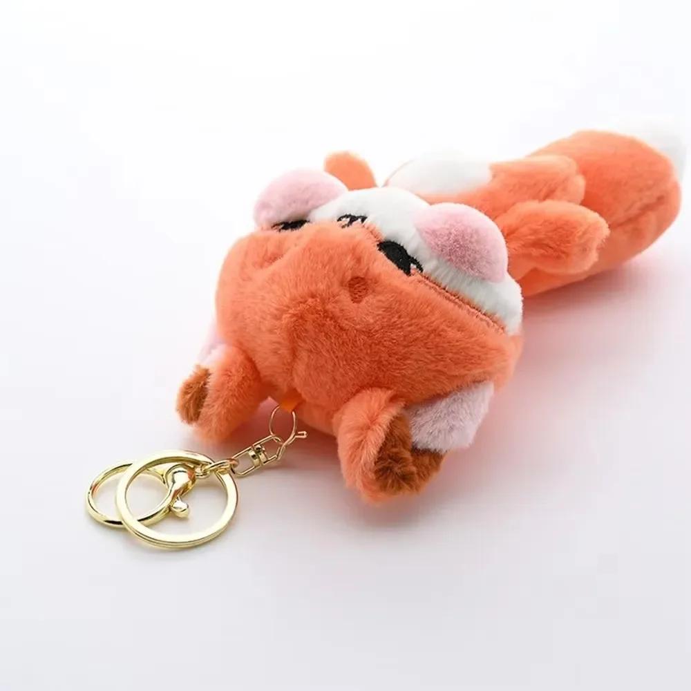 Cute Big Tailed Fox Plush Pendant Plush Toy Cute Car Pendant Fox Drop Ornament  Bag Accessories Key Chain Pendant