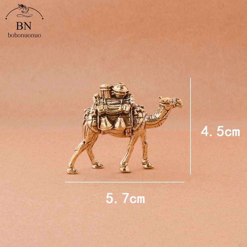 

Винтажная латунная статуэтка верблюда Настольные украшения Домашние украшения Поделки Тяжелые Милые фигурки животных Миниатюры Аксессуары
