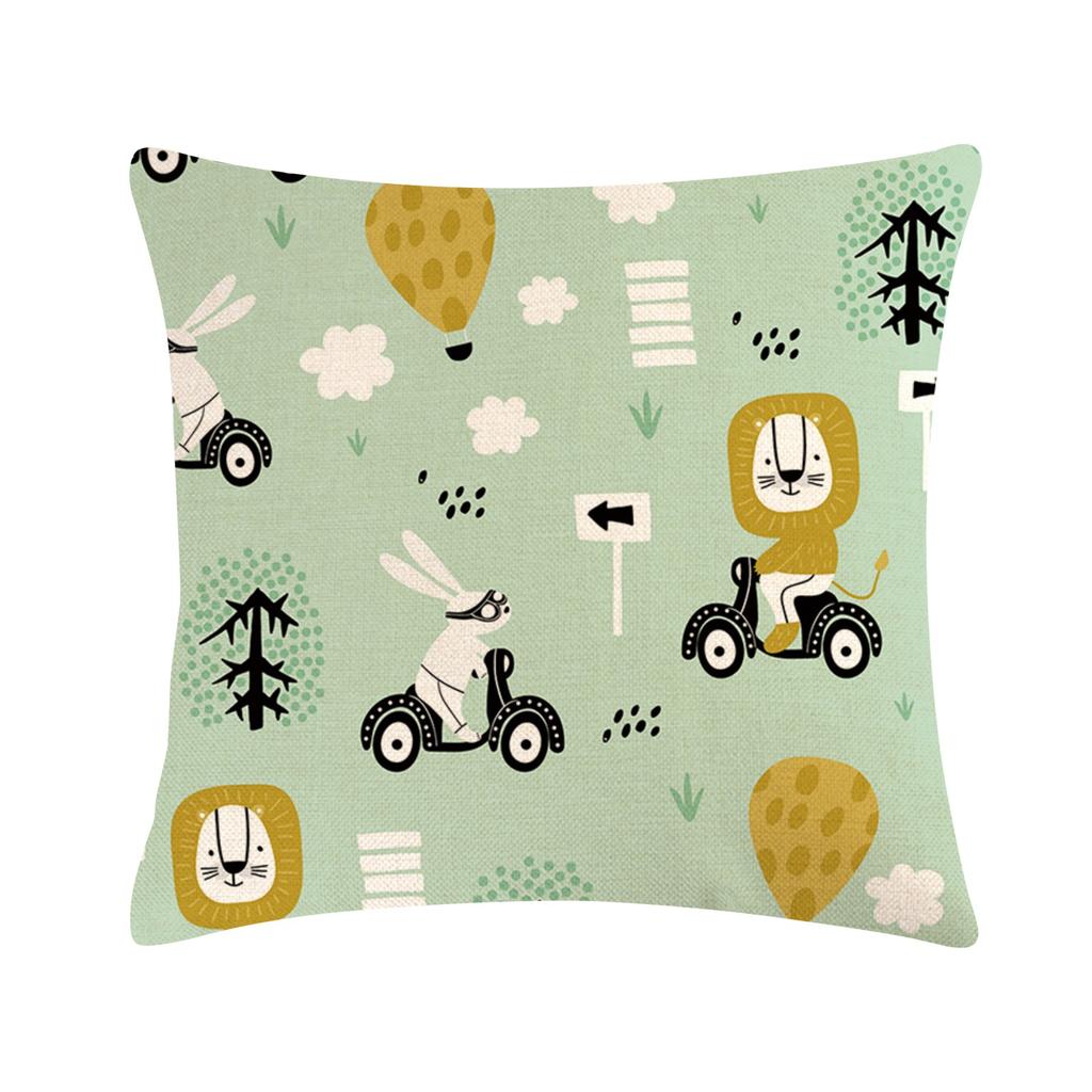 Easter Bunny Linen Pillowcase Home Sofa Cushion Cover
