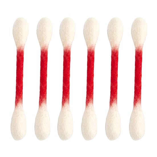 6Pcs Cotton Swabs Cat Toys with Catnip Giant Kitten Chew Sticks Indoor Cats Dental Care Teething Toy Big Felt Swab Interactive Boredom Toy