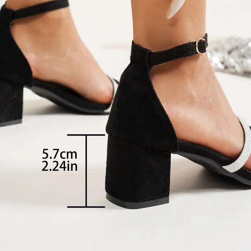Sandales sexy à talons hauts et strass pour femme, chaussures d'été, petite taille 35-42