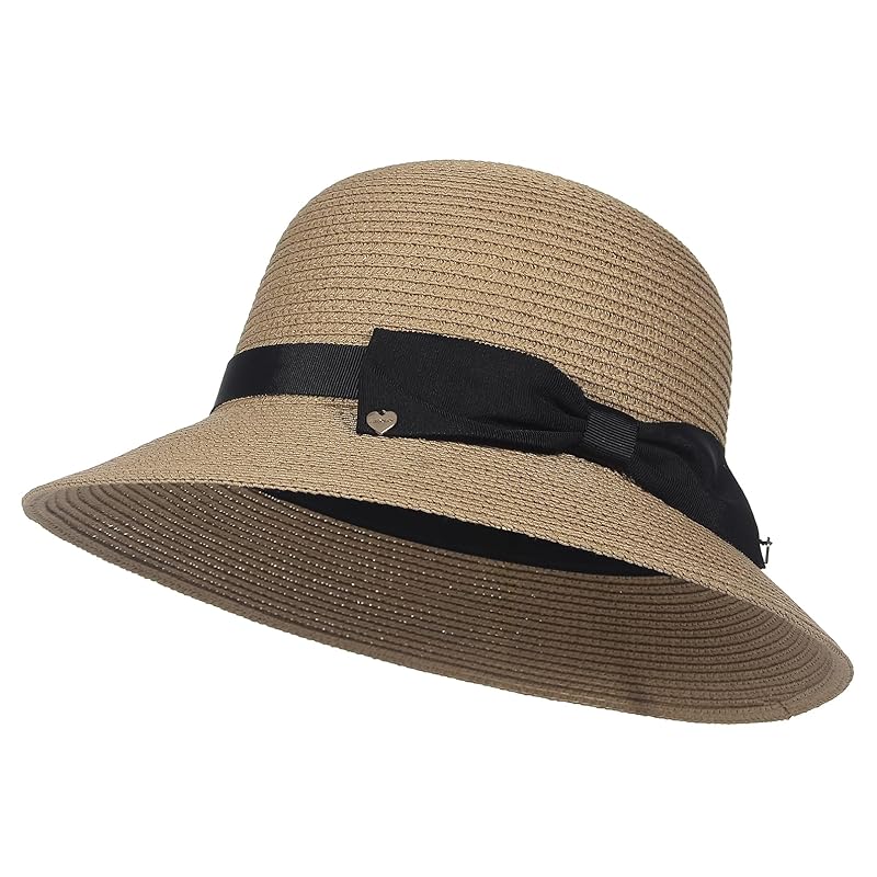 

[GEMVIE] ladies sun hat straw hat bucket hat hat ribbon decoration straw sunscreen casual UV cut UV protection small face effect beach hat trip